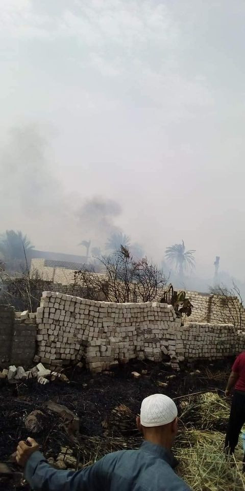صور حريق بمدخل سنهور