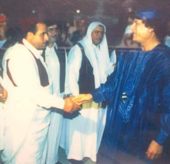 لقاء العمدة عبد الخالق سنوسي في الرئيس الراحل القذافي 