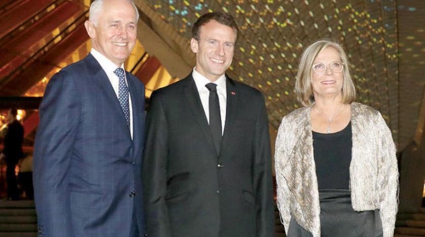 ماكرون وزوجة رئيس وزراء أستراليا