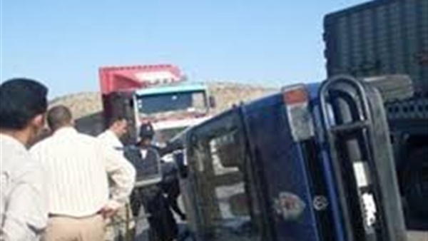 إصابة ضابط ومجندين فى إنقلاب سيارة شرطة ببني سويف