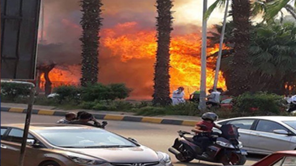 حريق هائل فى منطقة الطالبية بالهرم