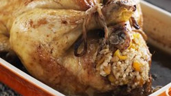 طريقة عمل دجاج محمص بالفريك