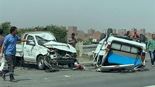 إصابة 5 أشخاص في حادث تصادم بطريق بلبيس - الزقازيق