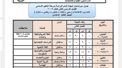 اطلع على جدول امتحانات