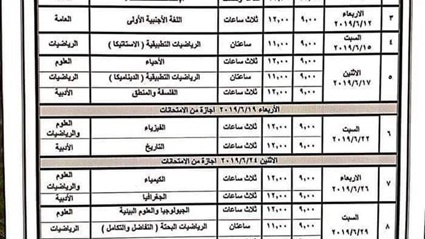 استطلاع جدول الثانوية
